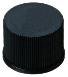 10mm PP Schraubkappe, schwarz, geschlossen, Gewinde 10-426