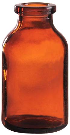 100ml Infusionsflasche, 49 x 104mm, Halsdurchmesser 32, 1. Klasse-Glas, Braunglas, nach DIN/ISO (Hüttenglas), VPE=104 Stück