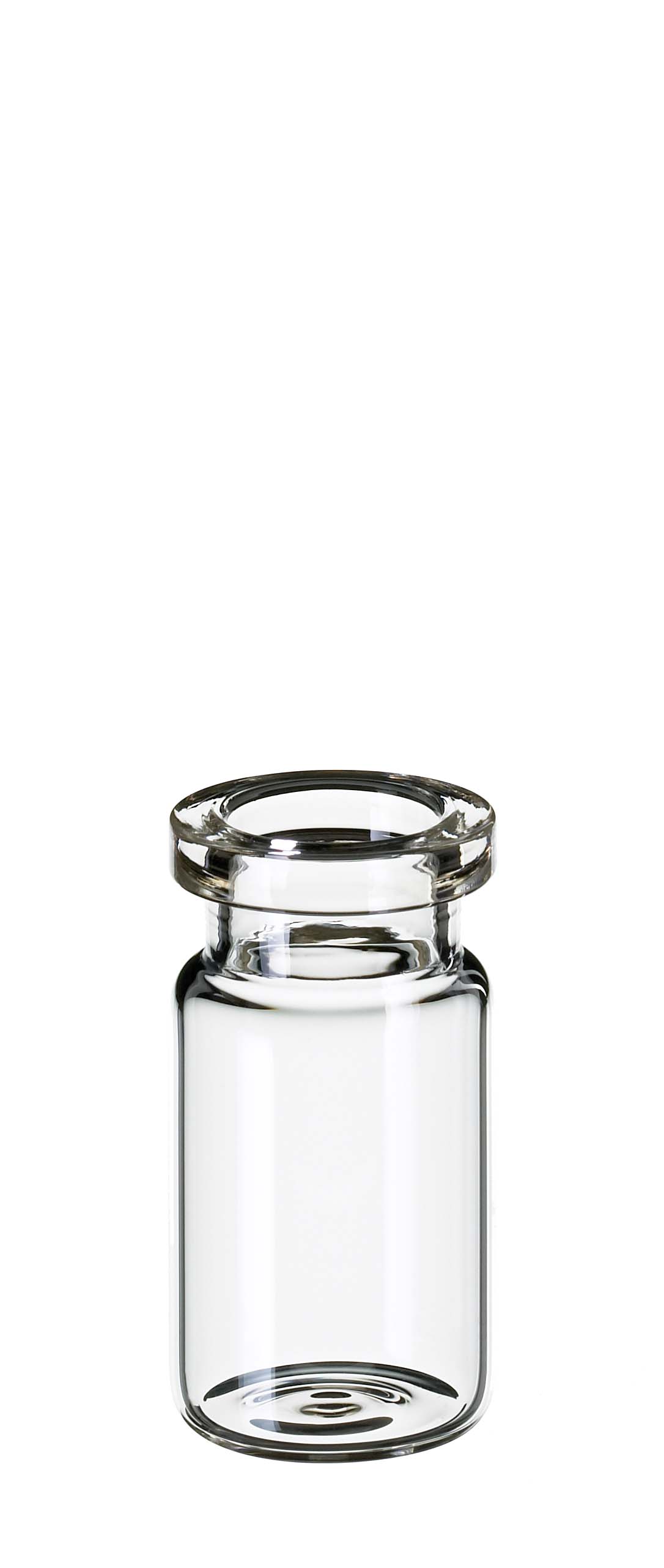 5 ml Rollrandflasche, 38 × 20 mm, Klarglas, 1. hydrolytische Klasse, flacher Boden
