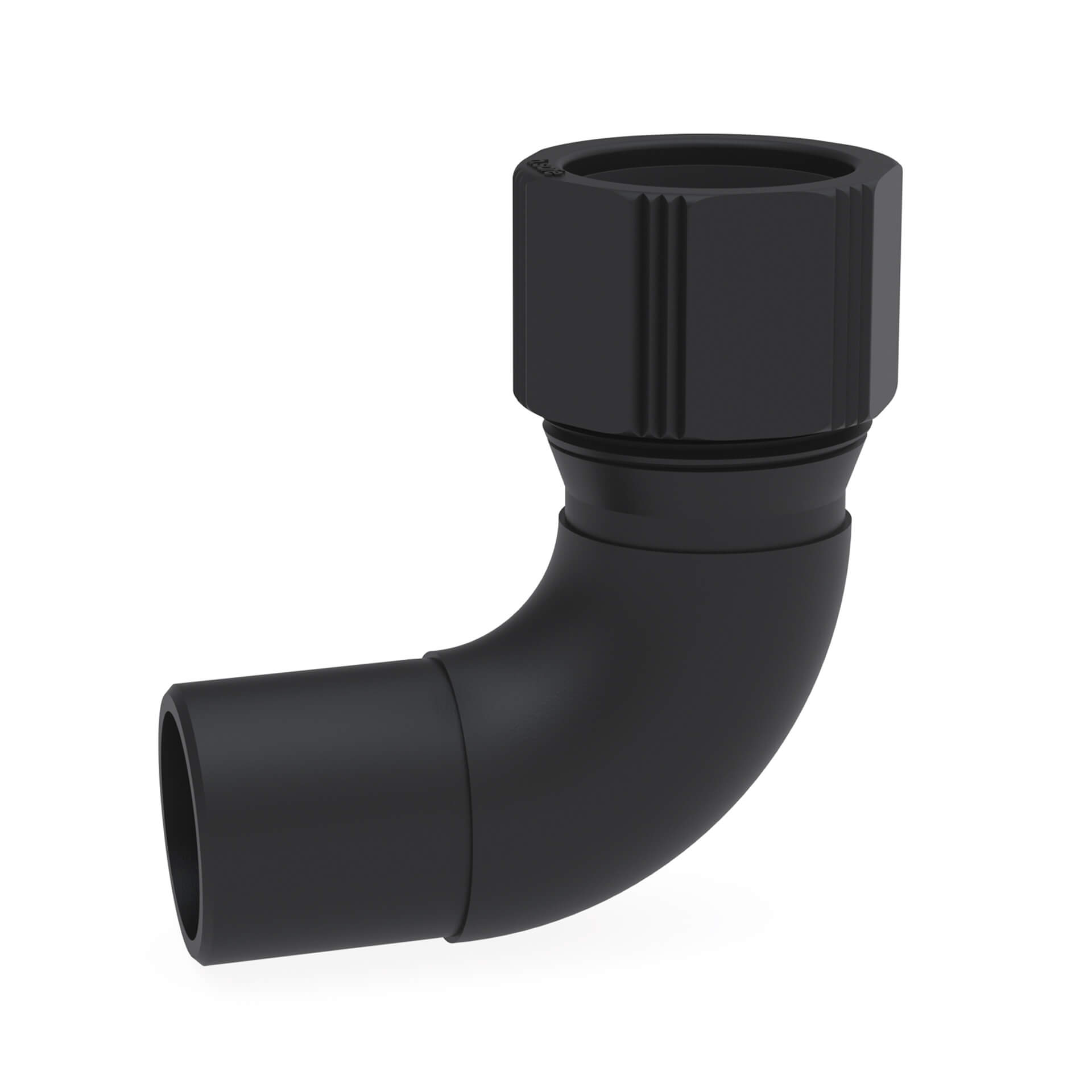 aus PE-EX, 90° Rundbogen mit 1 Klemmverbindung für Außen-Ø 32 mm, 1x Rohr-Außen-Ø 32 mm, L 83 x H 95 mm