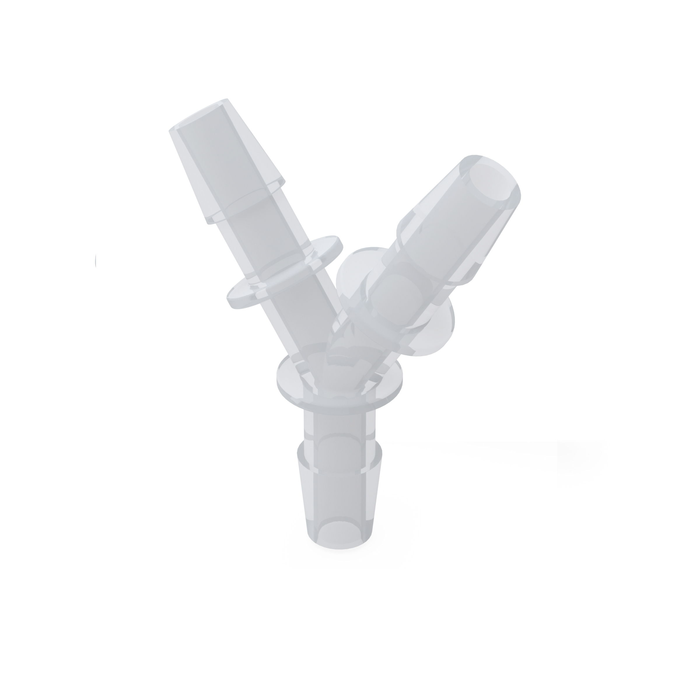 Y-Oliven  Verbindungsstück in Y-Form aus PP, mit 3 Oliven zum Anschluss elastischer Schläuche (z. B. Viton®, T