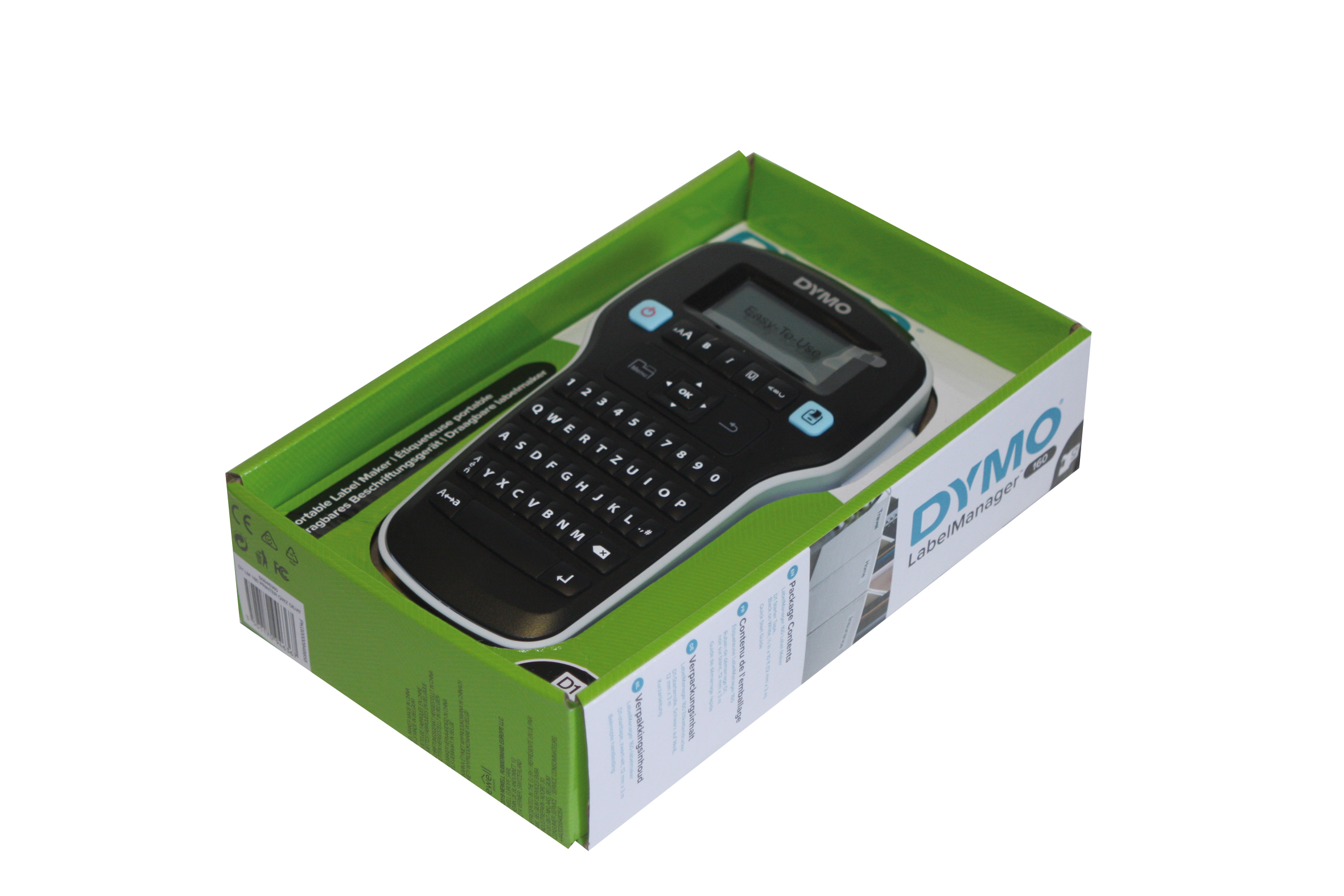Etikettendrucker  Tragbarer Etikettendrucker mit QWERTZ-Tastatur, großem LCD-Display und 20 Methoden zur Textf
