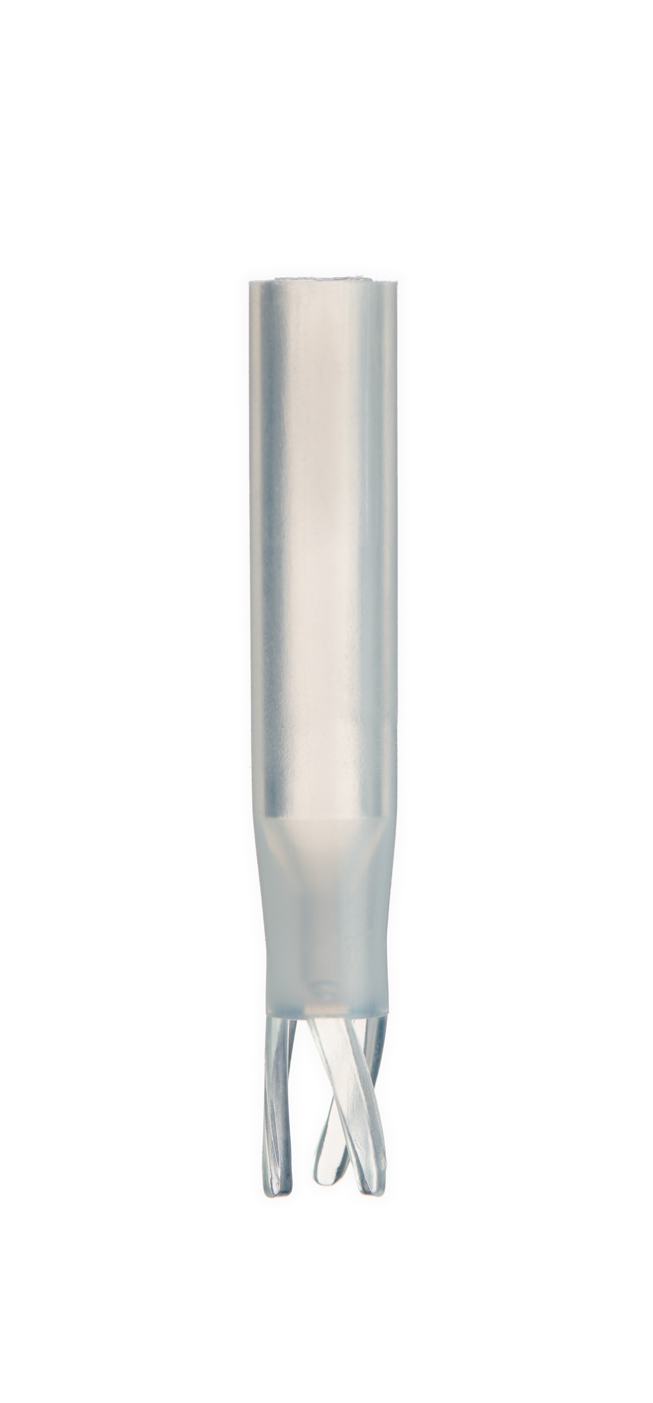 0,25 ml Kunststoff Mikroeinsatz, 29 × 6 mm, transparent, mit angespritztem Polymerfuß