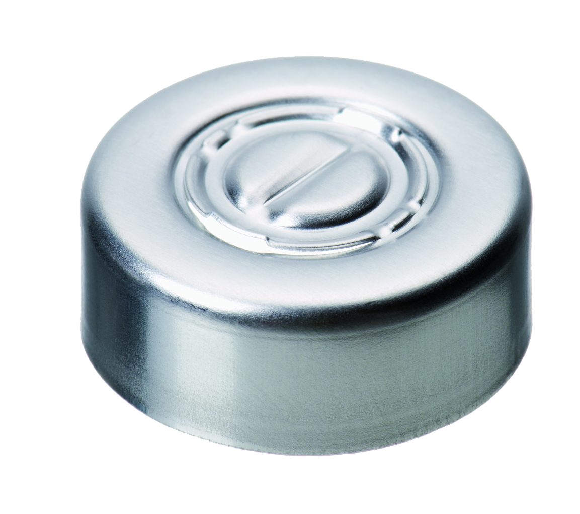 20mm Aluminium Bördelkappe farblos lackiert, Ganzabriß