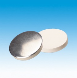 20mm Septum, Silicon weiß/Aluminiumfolie silber, 50° shore A, 3,0mm