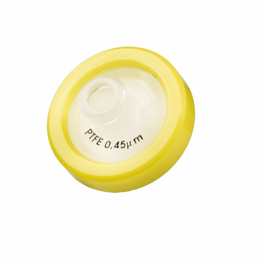 15 mm HPLC Spritzenfilter, Regenerierte Cellulose (RC), transparent, 0,2 µm, mit Luer Lock Einlass und Luer-Auslass