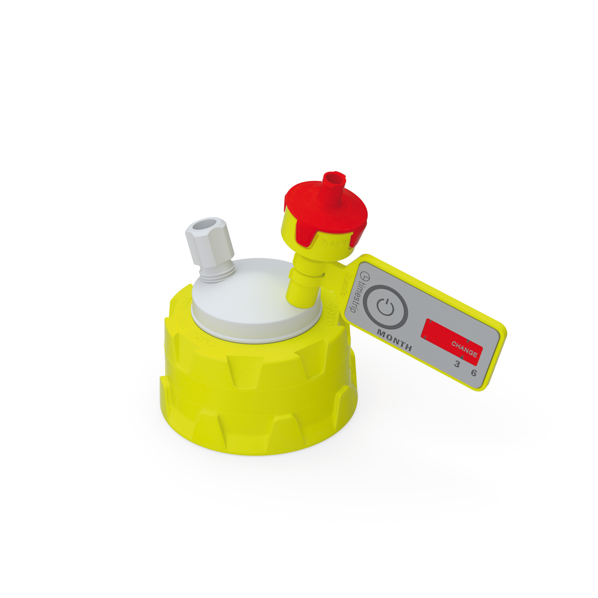 Cap GL45 Präparativ  Schraubkappe aus PPS für Gewinde GL45, frei drehbarer Einsatz aus PTFE. Mit PFA-Fittings