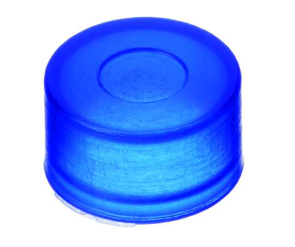 8mm PE Push On Kappe, transparent, mit verdünnter Durchstichstelle