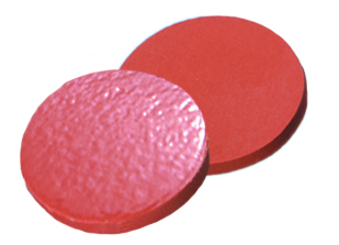 9mm Septum, Naturkautschuk rot-orange/TEF transparent, 60° shore A, 1,0mm