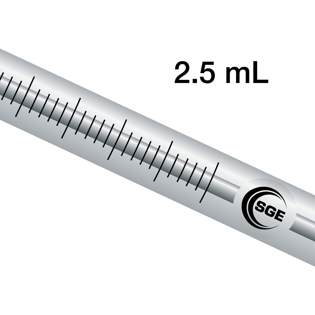 2.5 mL Fixed Needle CTC Head Space Syringe with Energized GT Plunger & 5.6 cm 0.47 mm OD Side Hole Needle