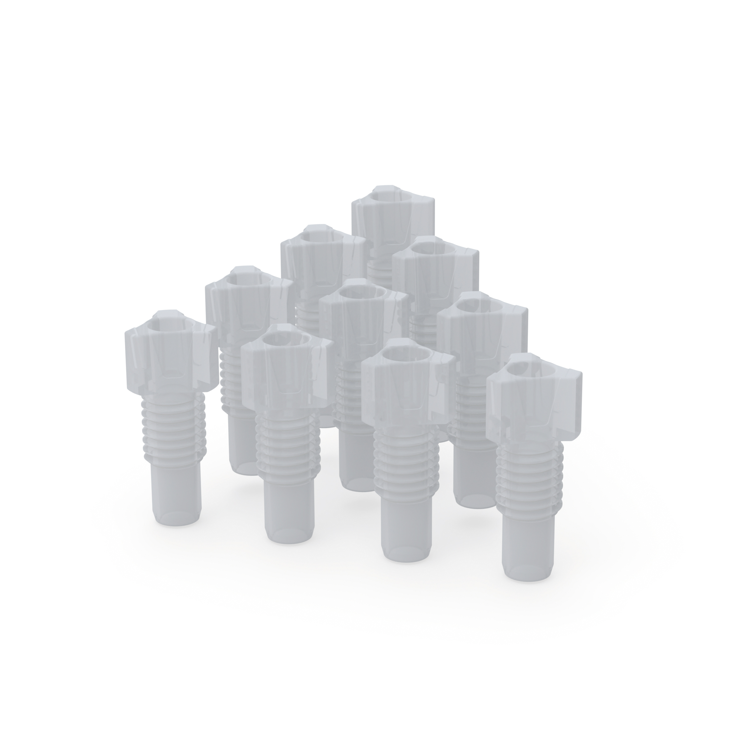 Fitting  aus PFA zur Fixierung von Schläuchen in den Kapillaranschlüssen (Gewinde UNF 1/4“ 28G) von b.safe Cap