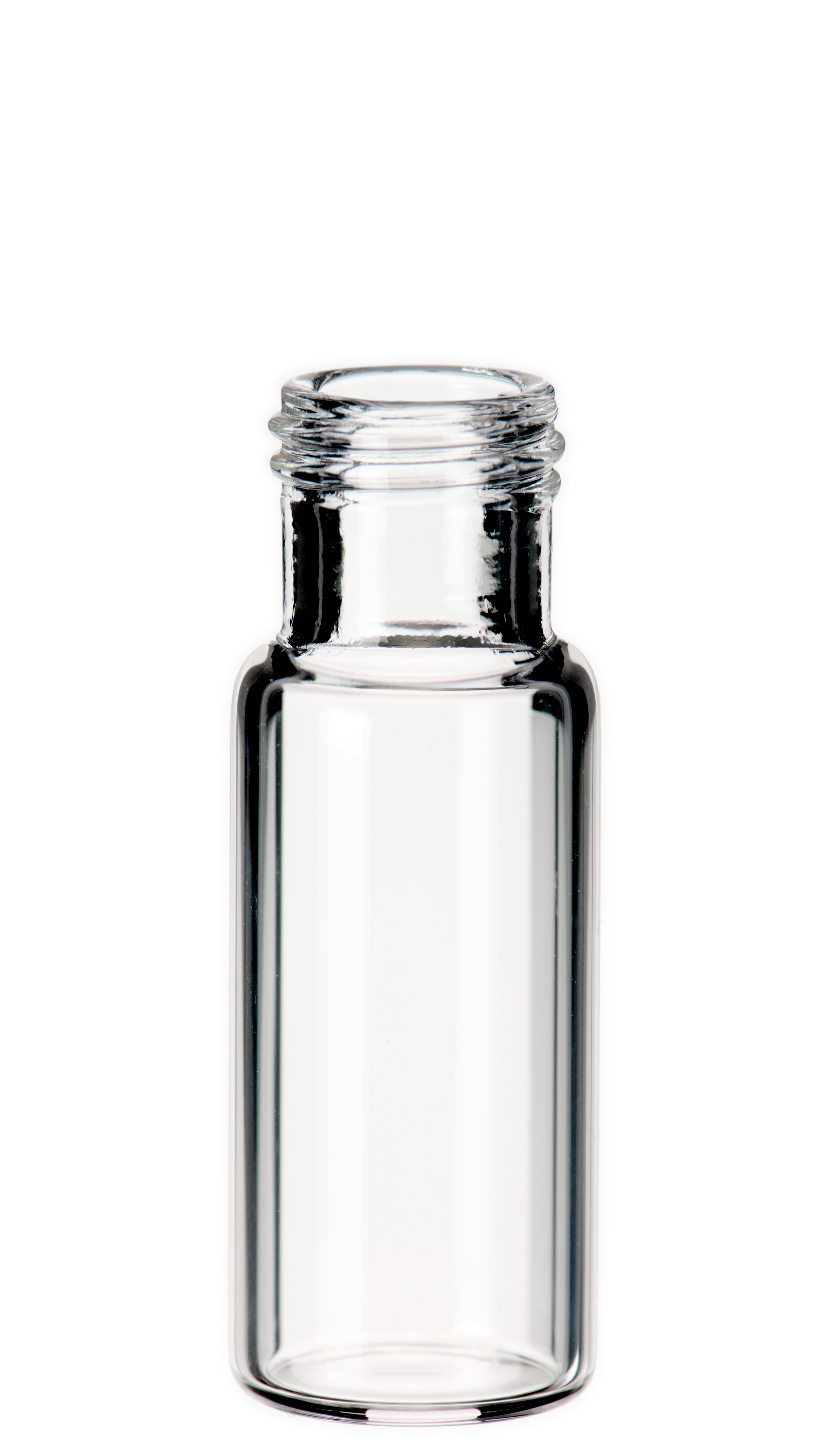 1,5 ml Kurzgewindeflasche ND9, 32 × 11,6 mm, Klarglas, 1. hydrolytische Klasse, weite Öffnung