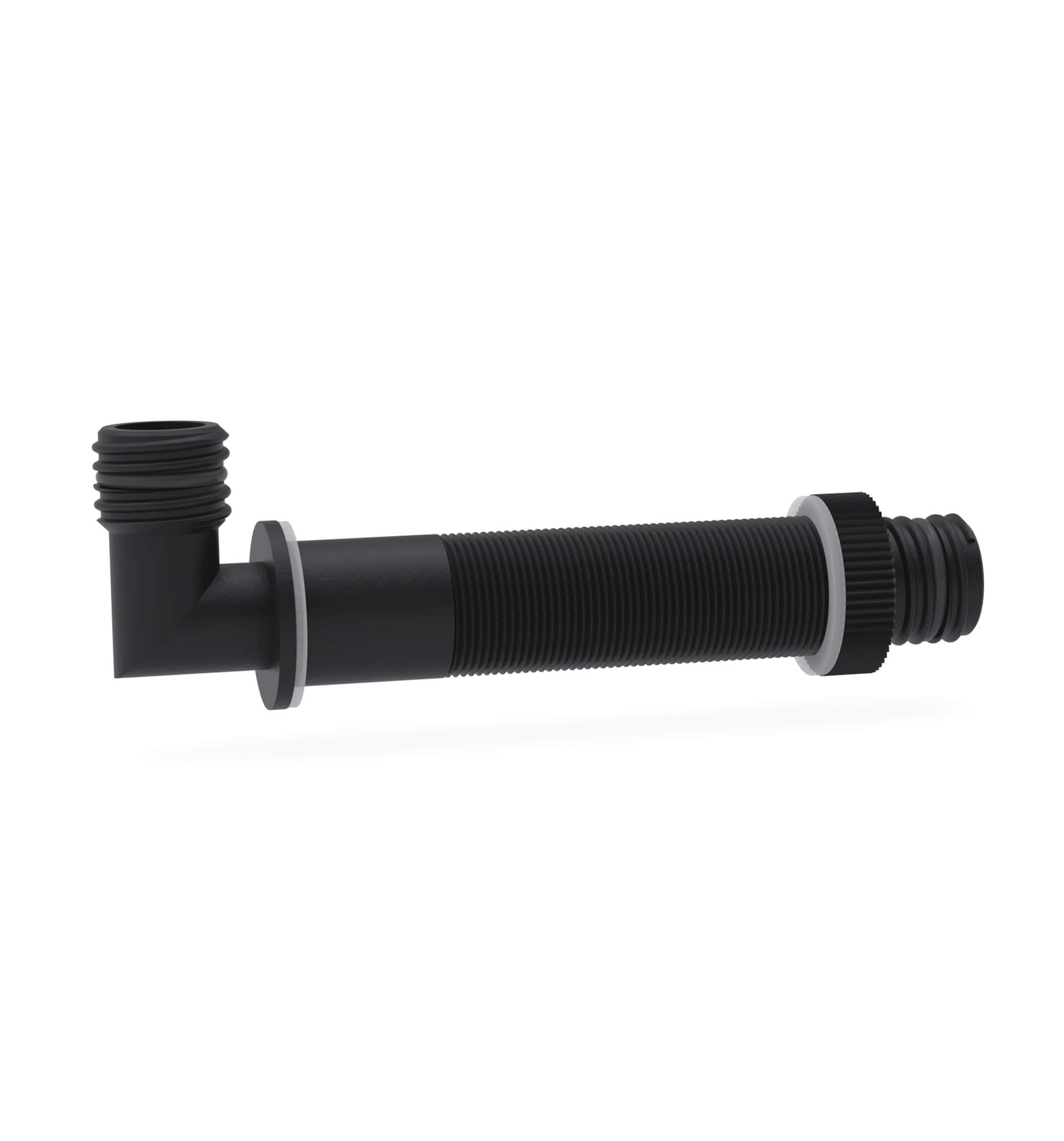 aus ableitfähigem PE-EX, Gewindeanschluss 2x GL25 männlich, mit Nutzlänge 110 mm, für Bohrungs-Ø 28 mm, Außenmaße ca. L 165 x Ø 35 mm