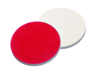 12,1mm Septum, Silicon creme/PTFE rot, 55° shore A, 1,5mm 12,1mm Septum, Silicon creme/PTFE rot, 55° shore A, 1,5mm