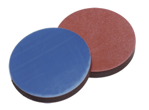 13 mm Scheibe, Butyl rot/PTFE grau, 55° Shore A, 2,4 mm (für Schott Schraubkappe GL14)