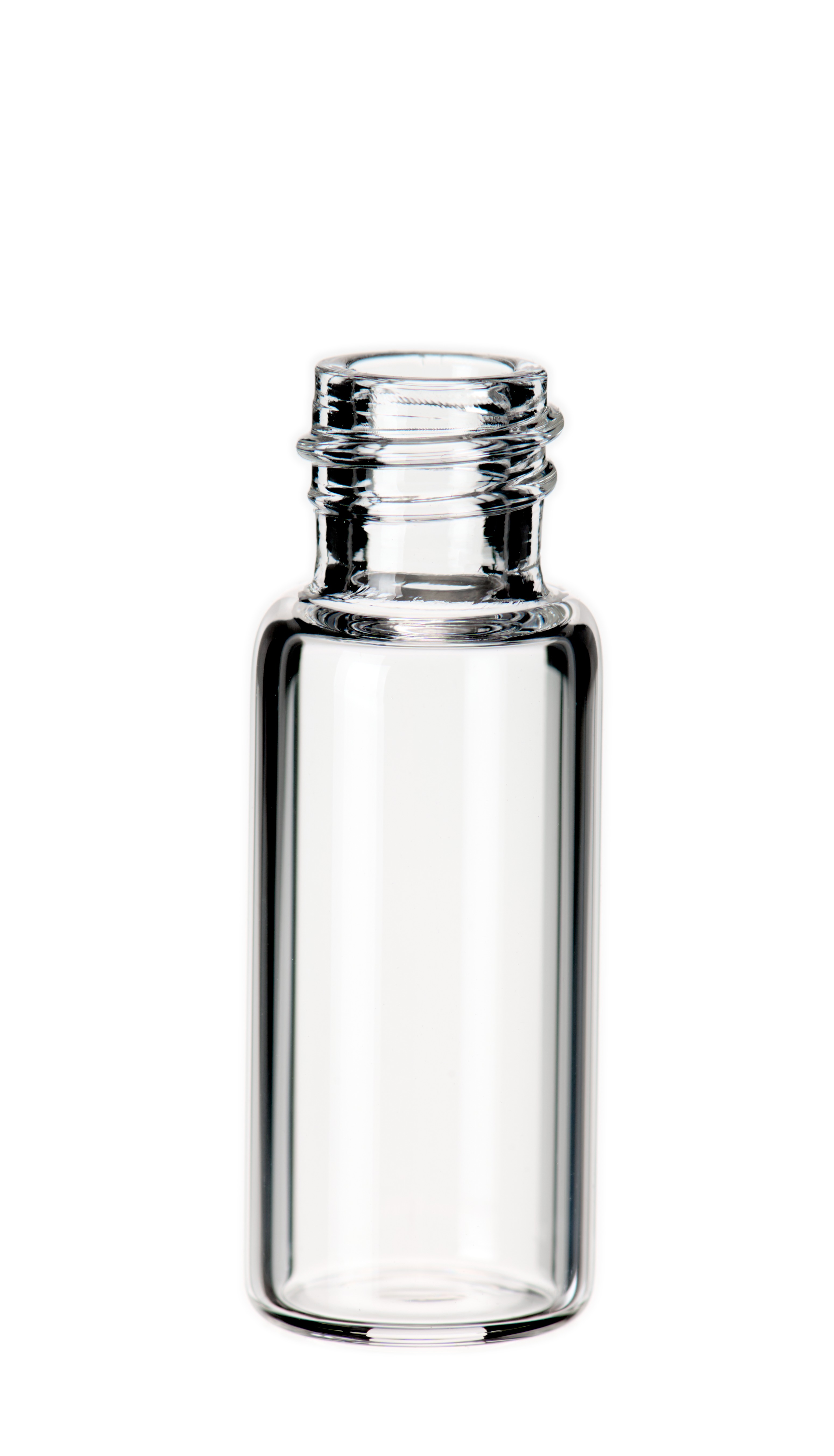 silanisierte 1,5 ml Gewindeflasche, Gewinde 8-425, 32 × 11,6 mm, Klarglas, 1. hydrolytische Klasse, enge Öffnung