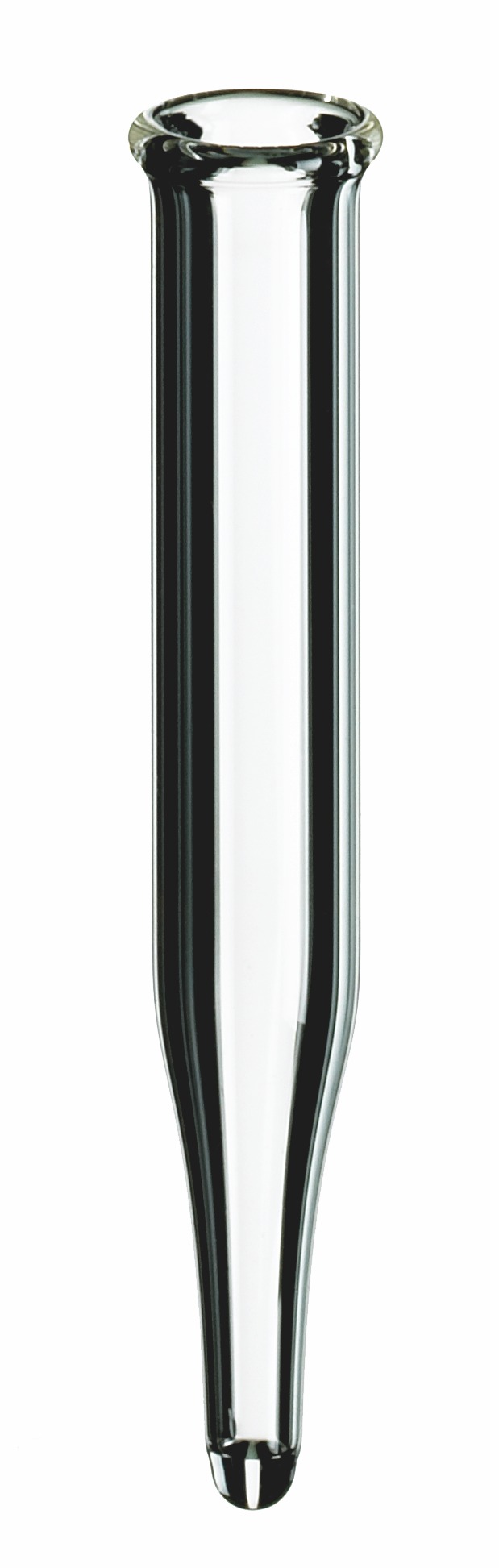 0,3 ml Mikroeinsatz, 40 × 6 mm, Klarglas, 1. hydrolytische Klasse, 15 mm Spitze