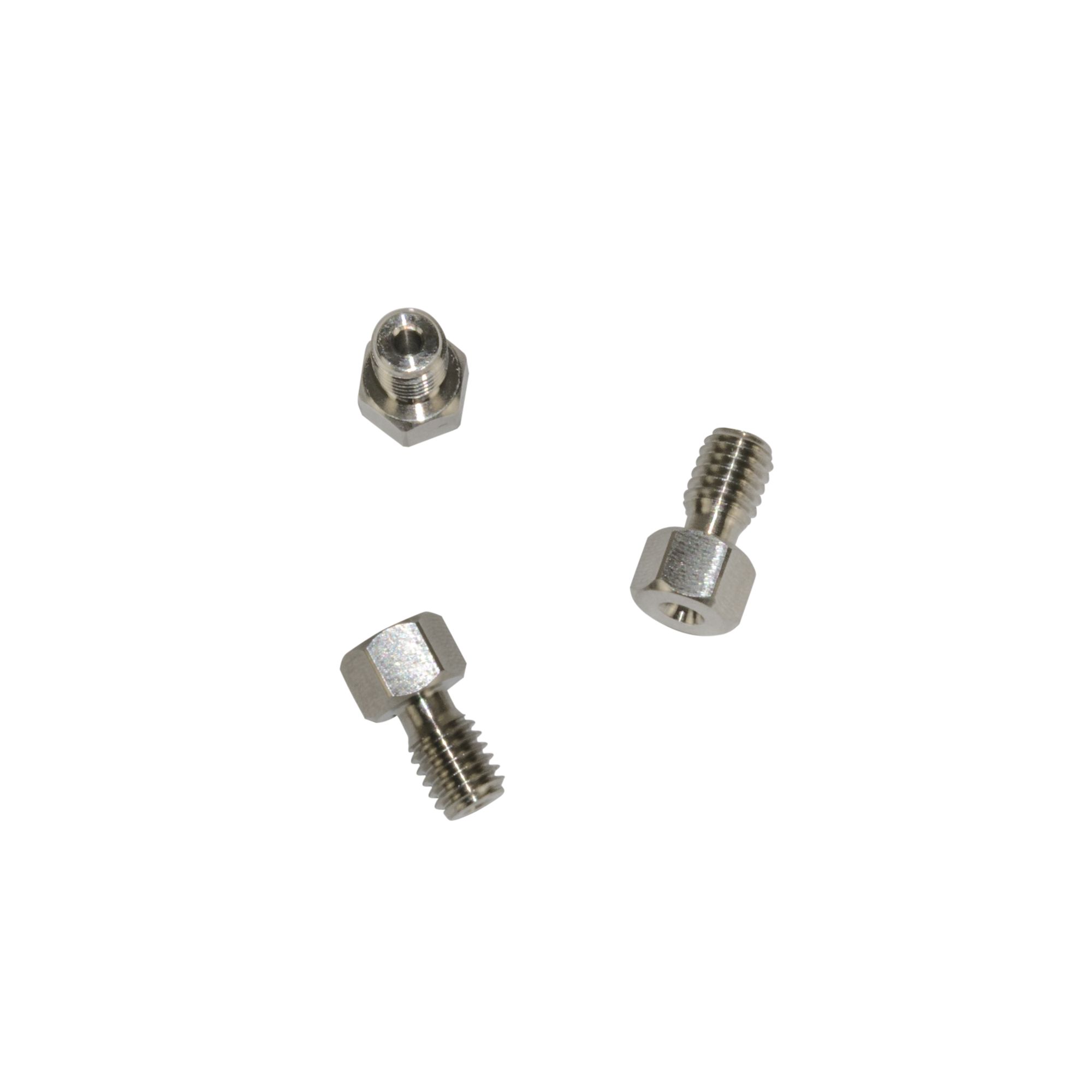 25 Bushings for capillaries  with 1/16" OD, stainless steel, wrench caliber 1/4",  UNF 10-32, short