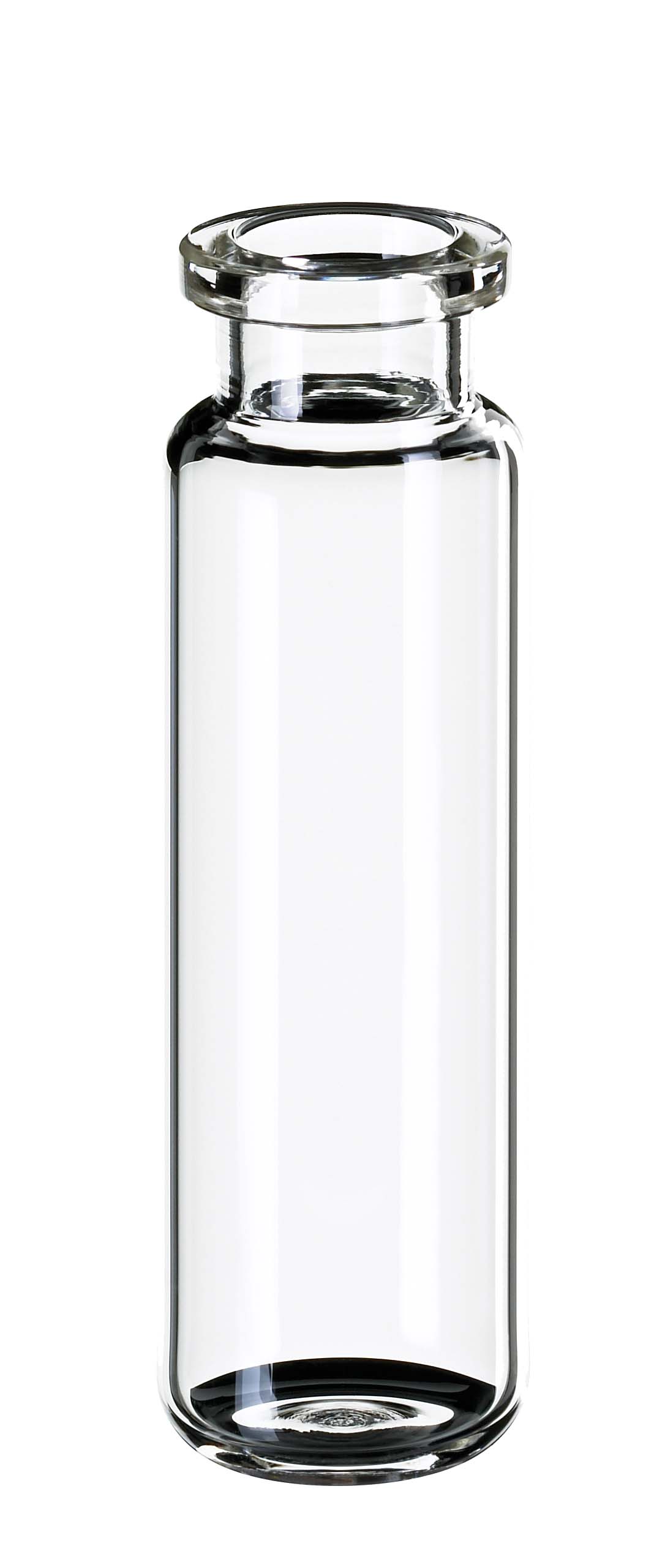 20ml Headspace-Flasche, 75,5 x 22,5mm, Klarglas, 1. hydrol. Klasse, mit Rollrand, gerundeter Boden