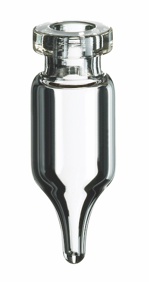 1,1ml Rollrand-Mikroflasche, 32 x 11,6mm, Klarglas, 1. hydrolytische Klasse, konisch