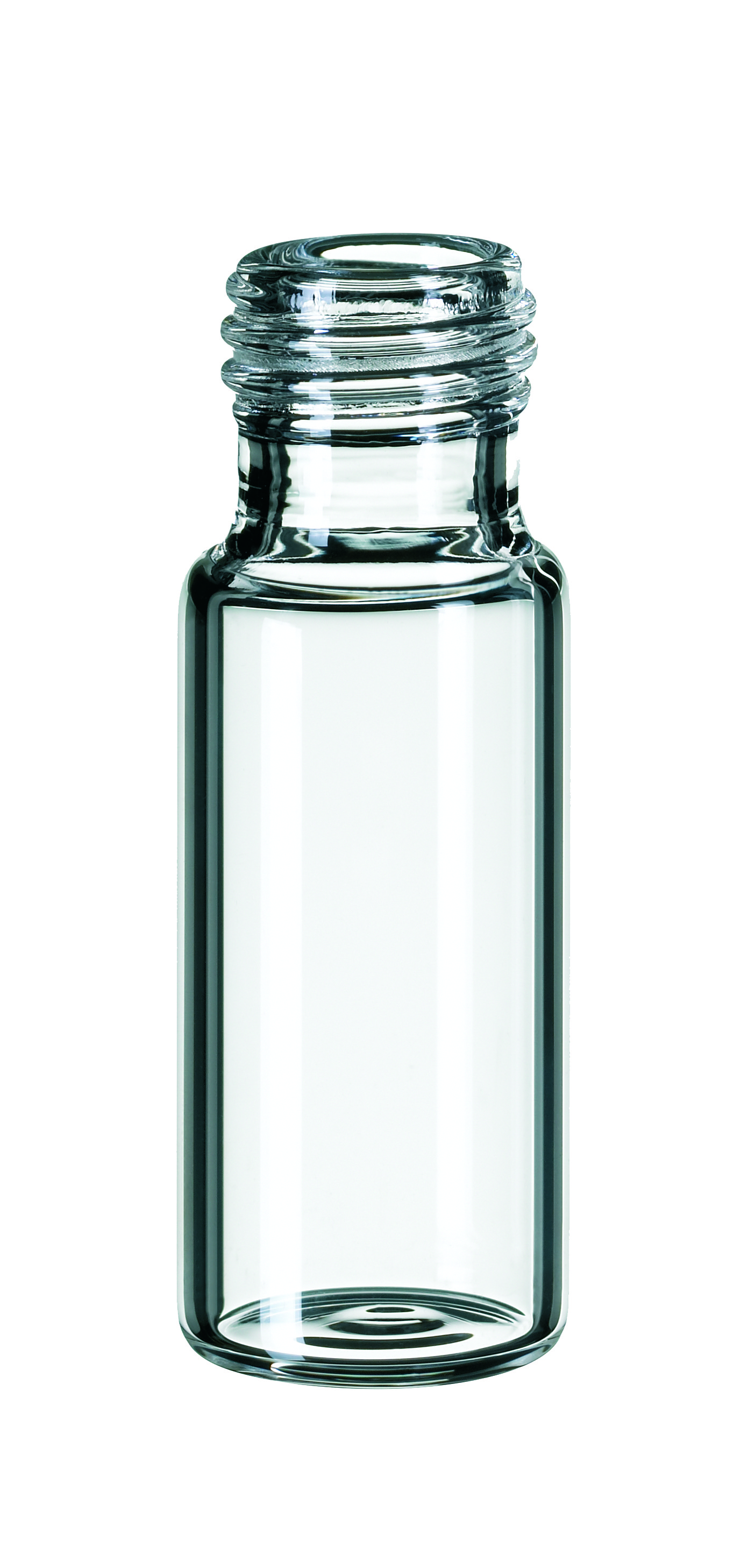 1,5 ml Kurzgewindeflasche ND9, 32 × 11,6 mm, Klarglas, 1. hydrolytische Klasse, weite Öffnung