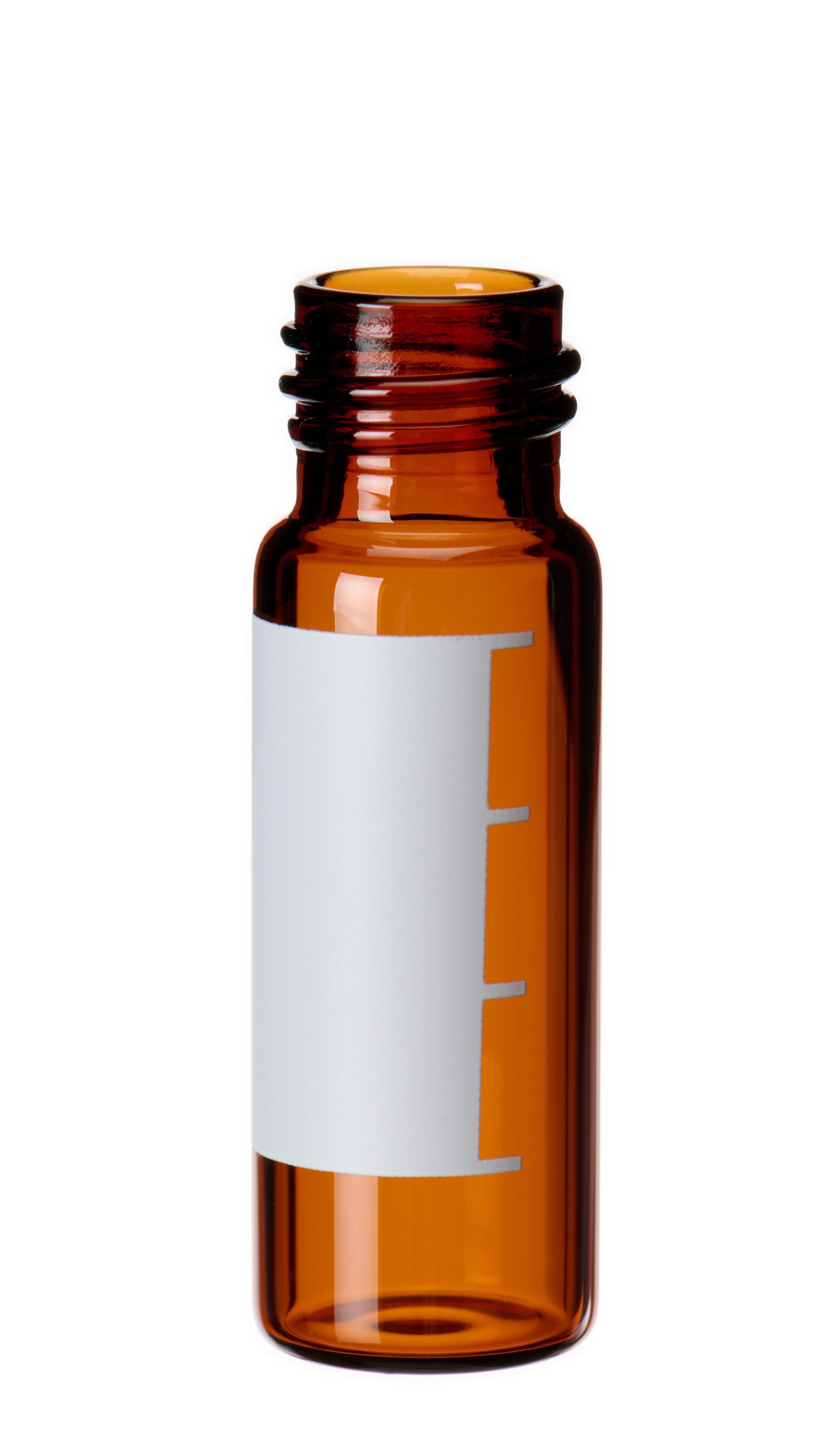 4 ml Gewindeflasche, 45 × 14,75 mm, braun, 1. hydrolytische Klasse, mit Schriftfeld und Füllmarkierung