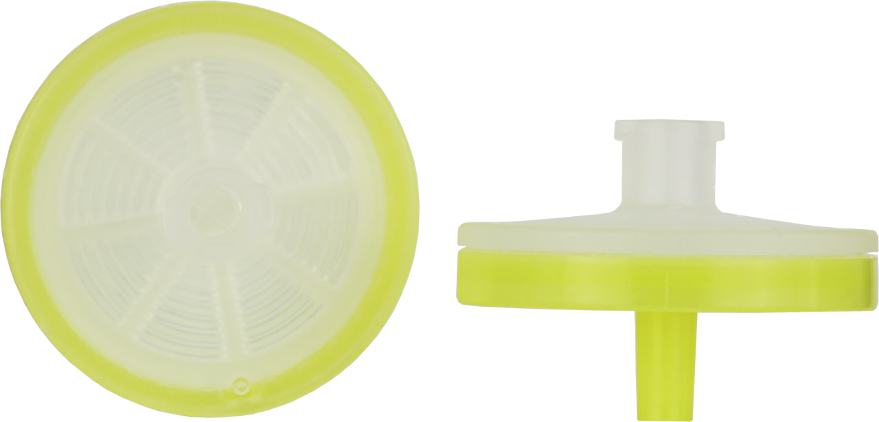 CHROMAFIL Einmalfilter A-45/25 BIGbox Membranmaterial: Cellulosemischester (MV) Porendurchm.: 0,45 µm, Membrandurchm.: 25 mm Farbcode oben: farblos, Farbcode unten: gelb BIGbox à 400 St. in PE-Schraubdose