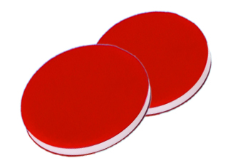 8mm Septum, PTFE rot/Silicon weiß/PTFE rot, 45° shore A, 1,0mm