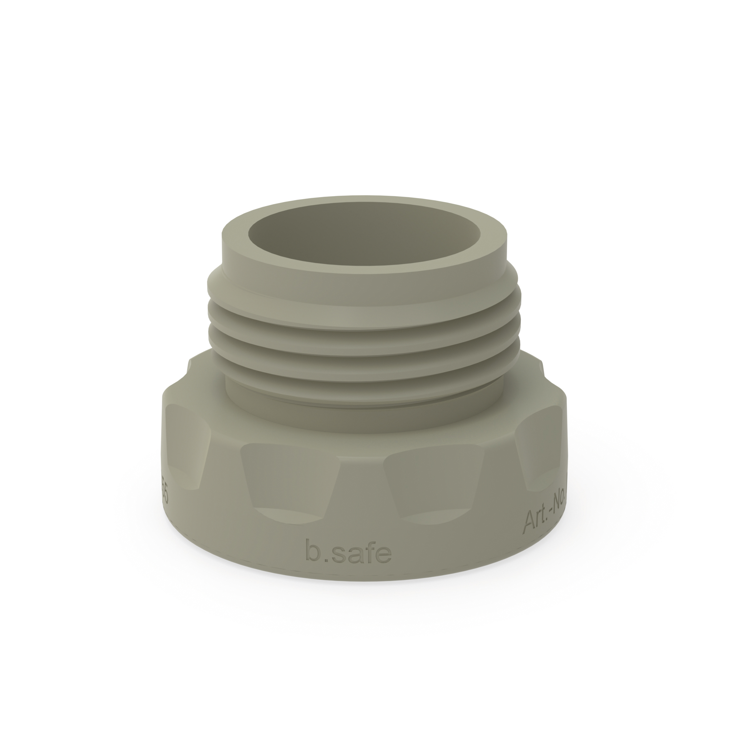 Adapter für Waste Caps S 55  Adapter zum Anschluss von b.safe Waste Caps S55 an Flaschen und Behälter mit abwe