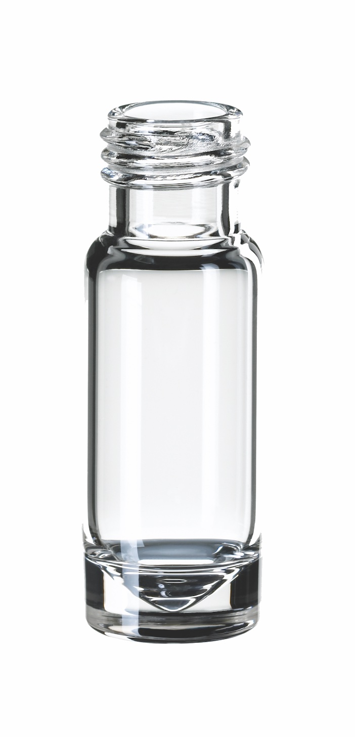 1,1 ml Mikroliter Kurzgewindeflasche ND9, 32 x 11,6mm, Klarglas, 1. hydrolytische Klasse (>>> silanisiert 