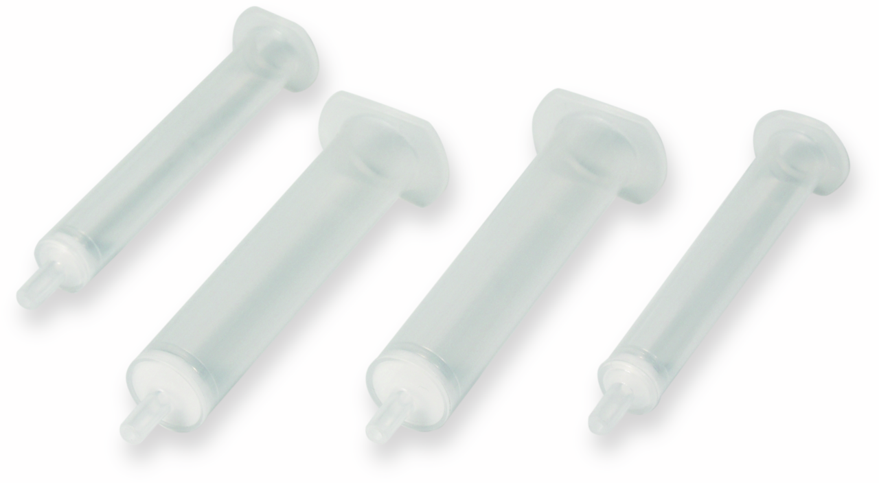 CHROMAFIL Filtrationskartuschen GF Volumen: 3 mL Membranmaterial: Glasfaser (GF) Porendurchm.: 1,0 µm Packung à 100 St.