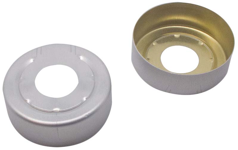 Headspace-Kappe mit Überdrucksicherung, farblos lackiert