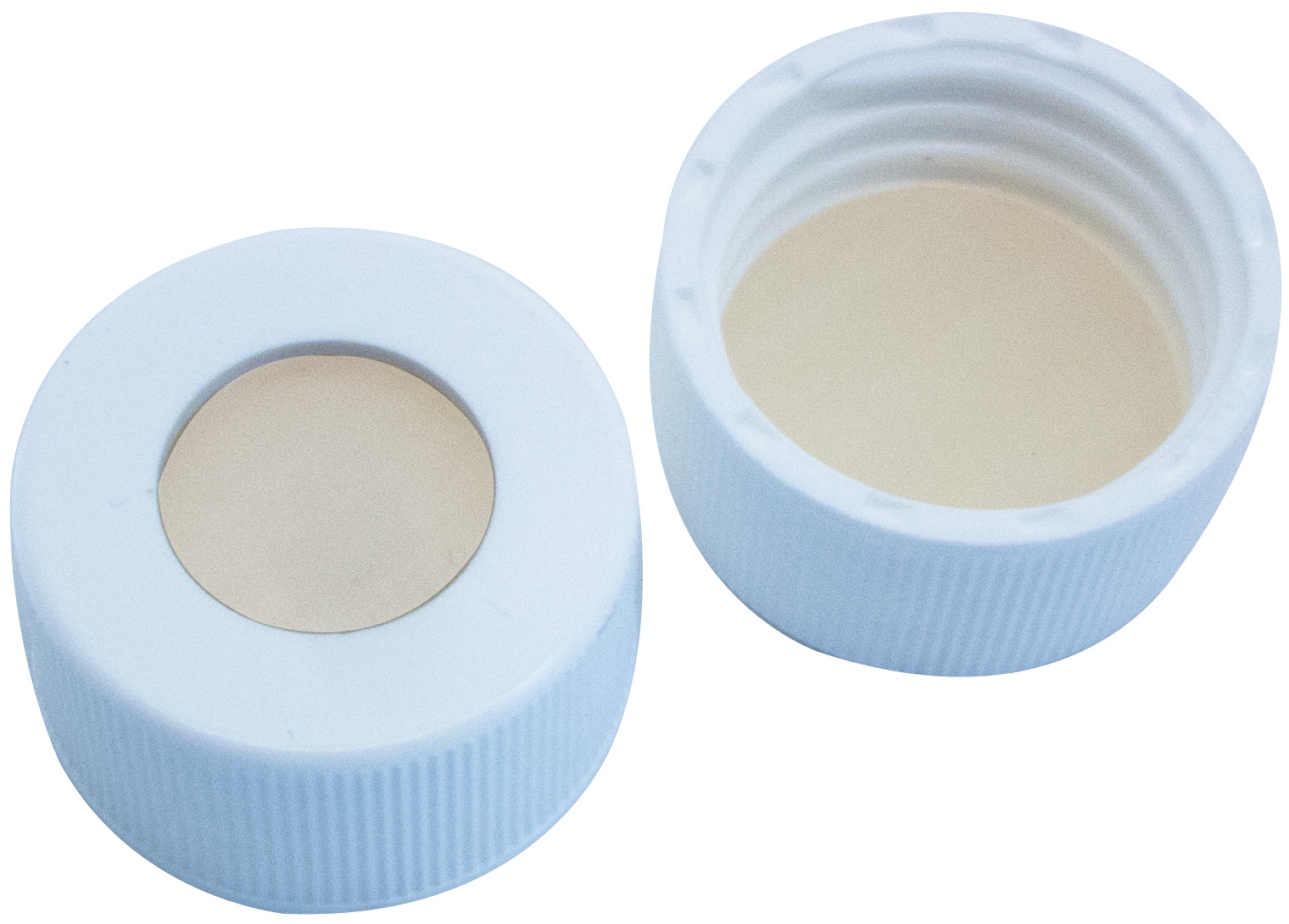 24 mm UltraBond Verschluss: PP-Schraubkappe, weiß, mit Loch; Silicon natur/PTFE beige, 3,2 mm, EPA-Qualität
