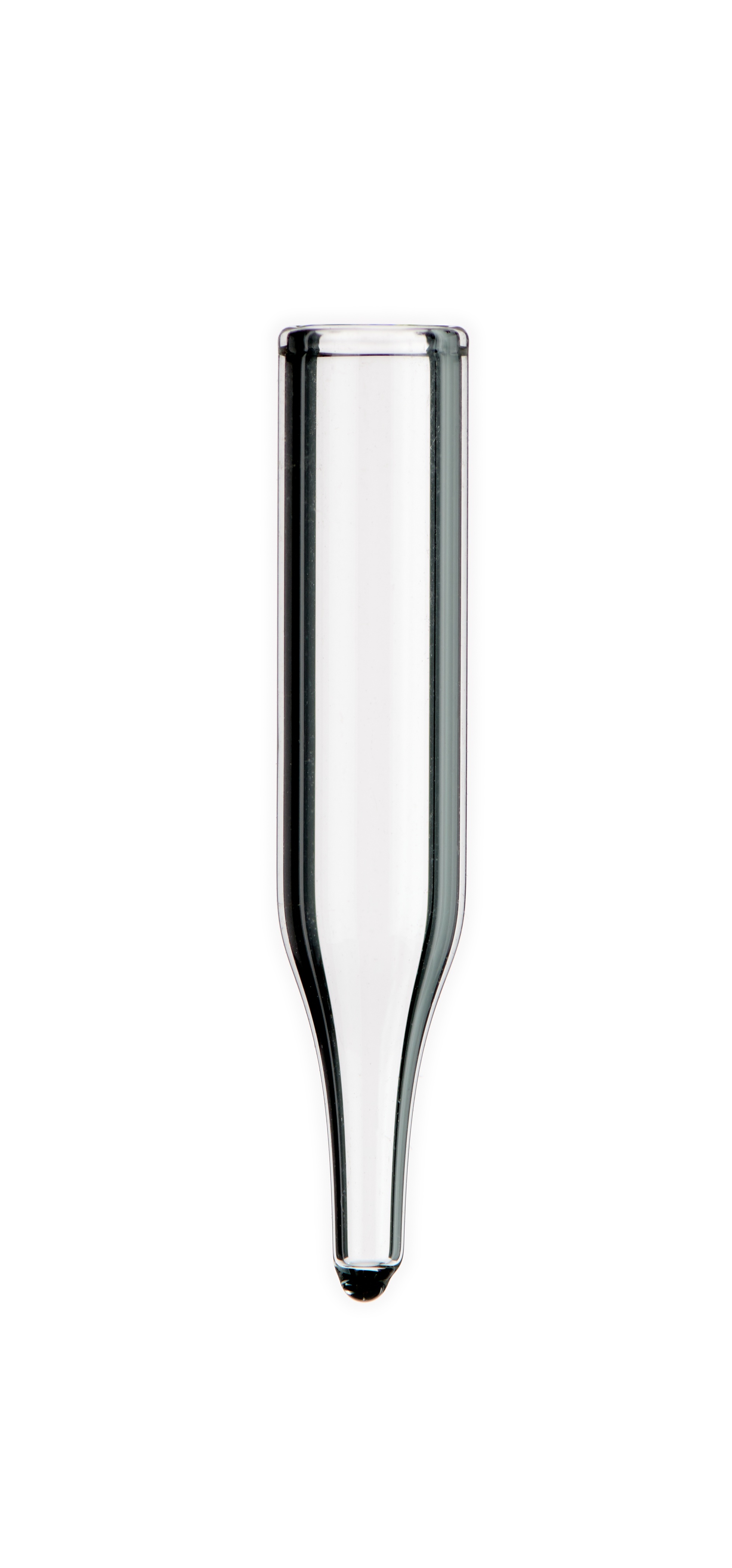 0,2 ml Mikroeinsatz, 31 × 5 mm, Klarglas, 9 mm Spitze, 1. hydrolytische Klasse, Füllvolumen 0,2 ml