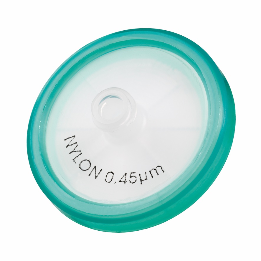 30 mm HPLC Spritzenfilter, RC, transparent, 0,45 µm, mit Luer Lock Einlass und Luer-Auslass