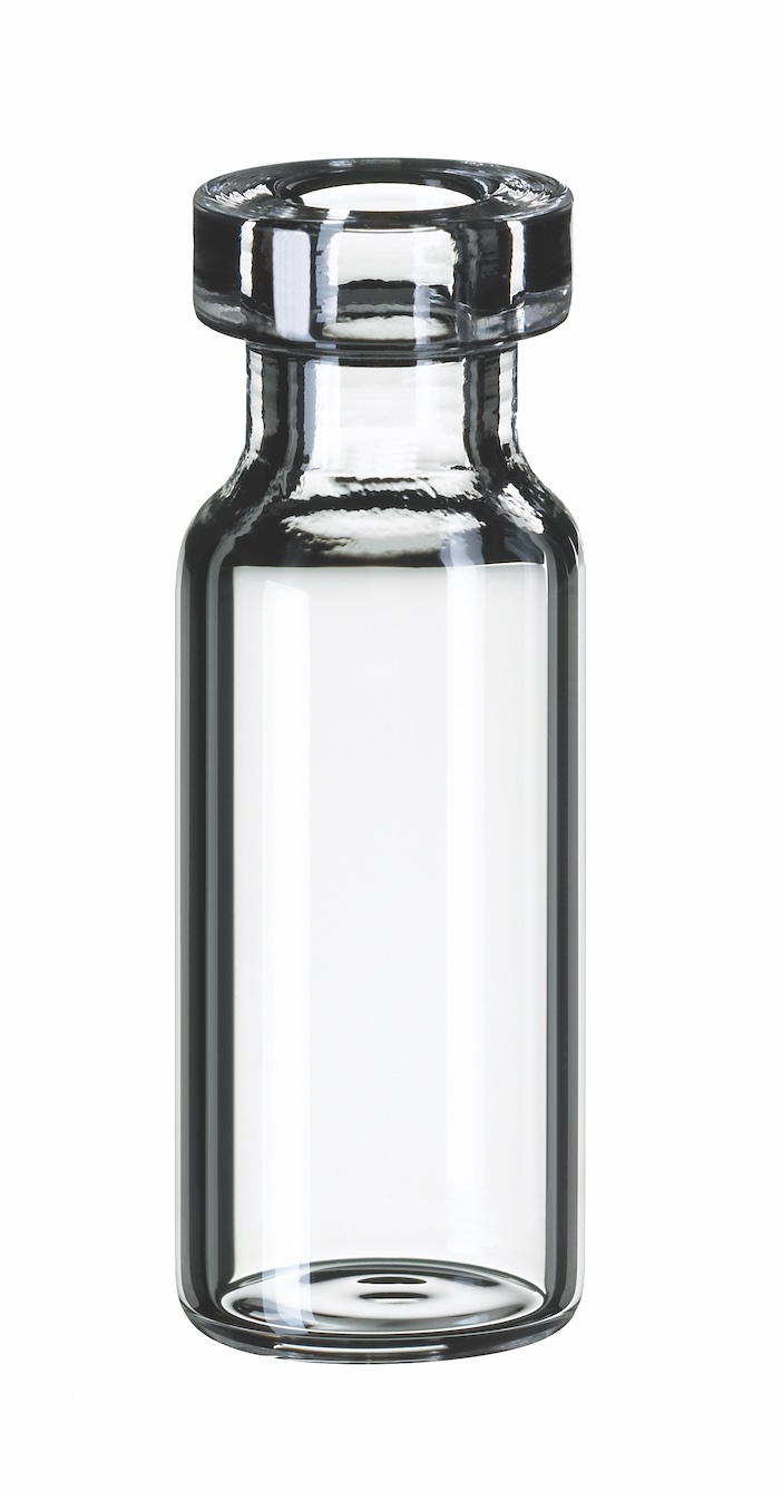 1,5ml Rollrandflasche, 32 x 11,6mm, Klarglas, 1. hydrol. Klasse, mit enger Öffnung