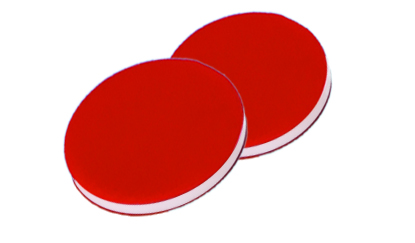 12,1mm Scheibe, PTFE rot/Silicon weiß/PTFE rot, 45° shore A, 1,0mm 12,1mm Scheibe, PTFE rot/Silicon weiß/PTFE rot, 45° shore A, 1,0mm