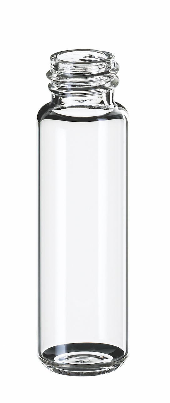 20ml Headspace-Flasche, 75,5 x 23mm, Klarglas, 1. hydrolytische Klasse, gerundeter Boden, für PP Schraubkappen ND18