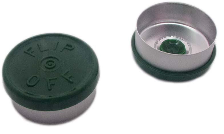 20mm Flip-off Kappe, Mittelabriß dunkelgrün