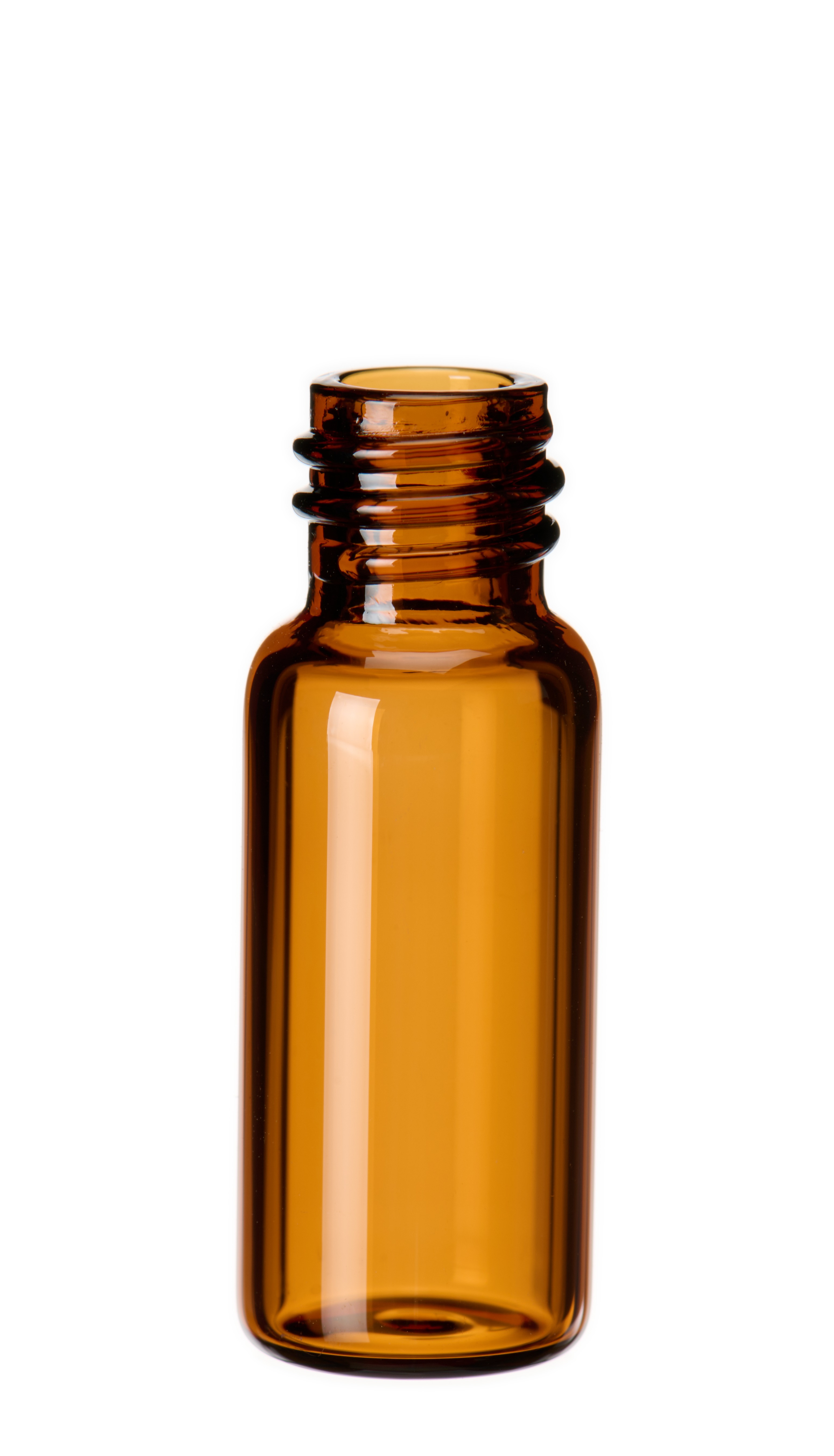 1,5 ml Gewindeflasche, Gewinde 8-425, 32 × 11,6 mm, Braunglas, 1. hydrolytische Klasse, enge Öffnung
