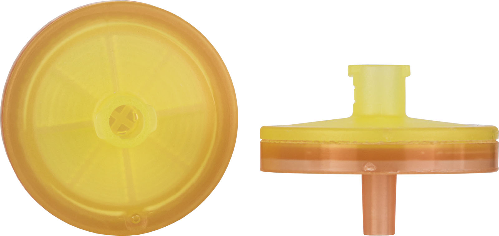 CHROMAFIL Einmalfilter PET-20/25 BIGbox Membranmaterial: Polyester Porendurchm.: 0,2 µm, Membrandurchm.: 25 mm Farbcode oben: gelb / unten: orange BIGbox à 400 St. in PE-Schraubdose