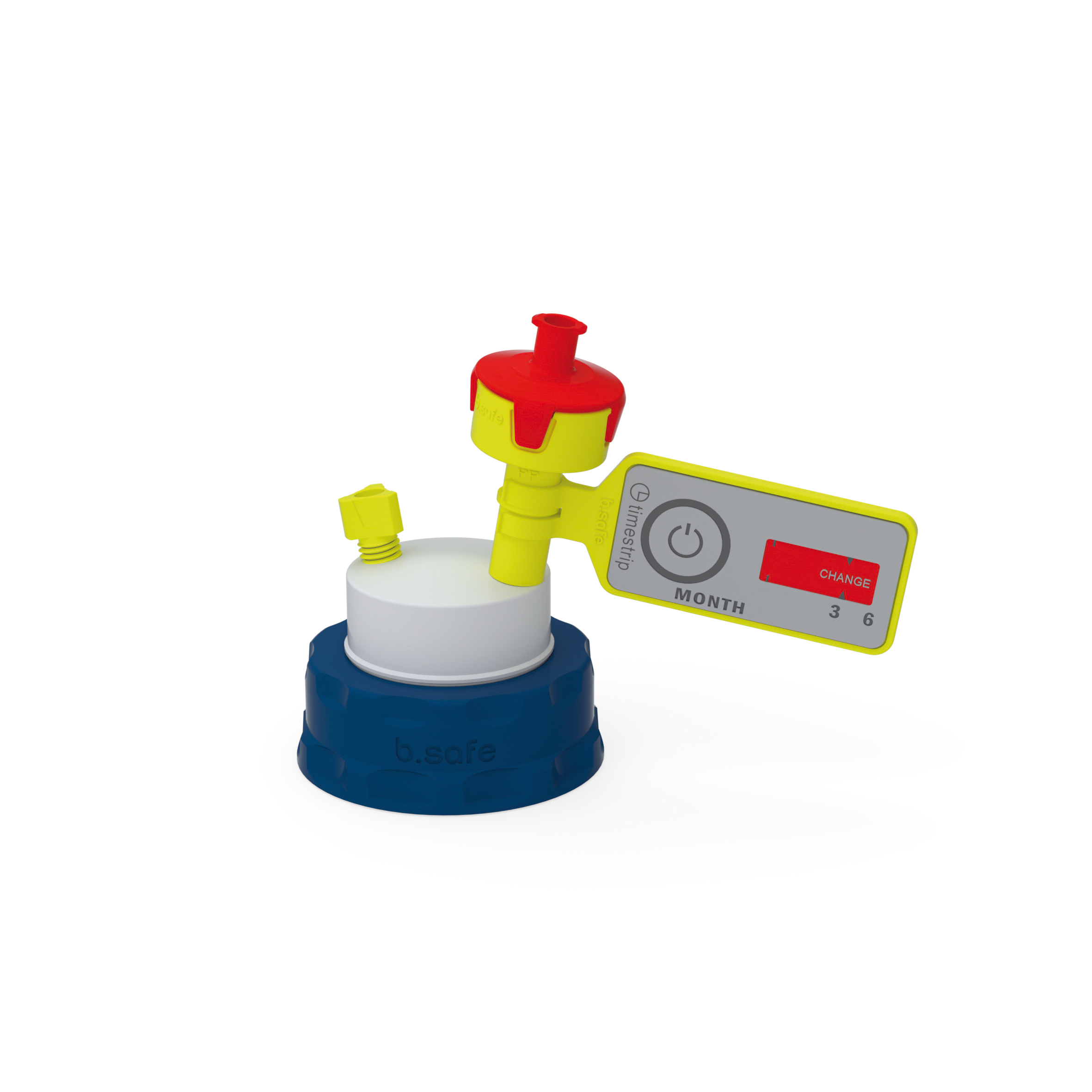 Cap GPI 38/400  Schraubkappe aus PPS für Gewinde GPI 38/400, frei drehbarer Einsatz aus PTFE. Mit PFA-Fittings
