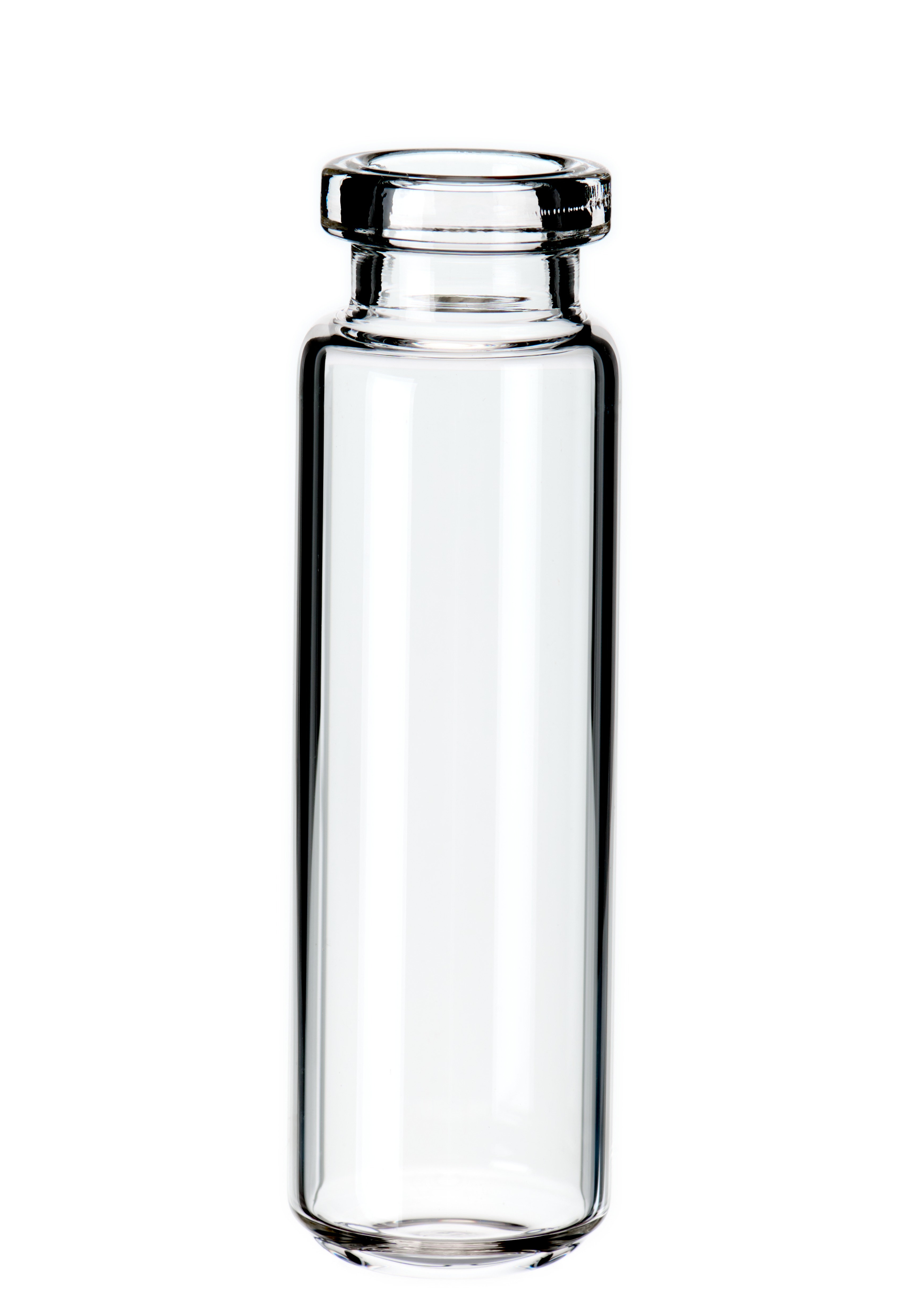 20 ml SPME Flasche, 75,5 × 22,5 mm, Klarglas, 1. hydrolytische Klasse, gerundeter Boden, Spezialrollrand