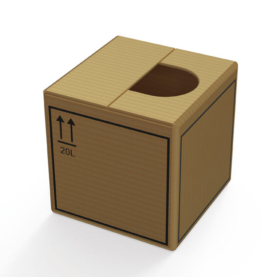 aus Kartonage, für Politainer 5 Liter, Abmessungen: innen: L 181 x B 181 x H 181 mm, außen L 190 x B 190 x H 190 mm