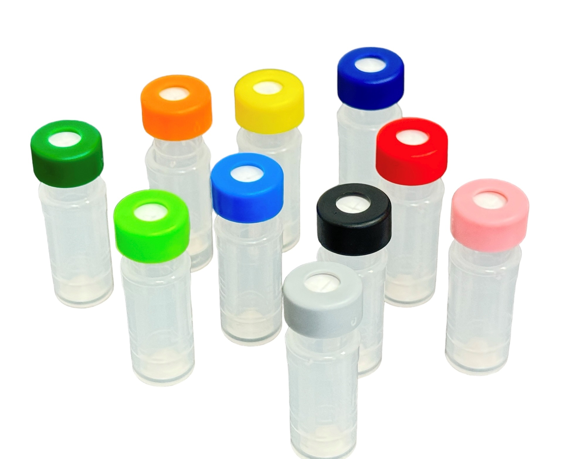 Filter-Vials mit verschiedenfarbigen Schnappringkappen – Serienübersicht