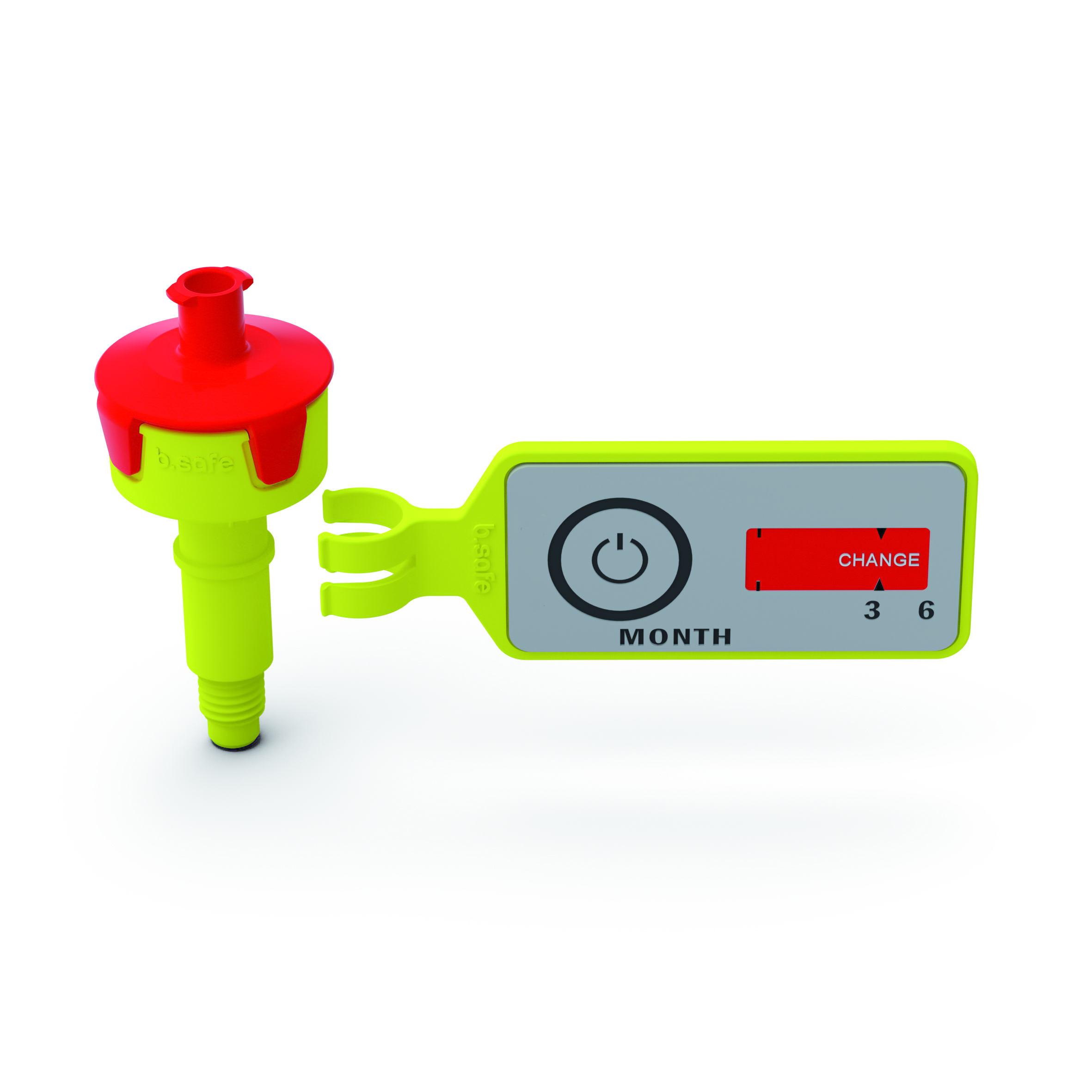 Belüftungsventil  Ventilgehäuse aus PP mit Anschluss (Gewinde UNF 1/4“ 28G) passend für b.safe Caps. Deckel mi