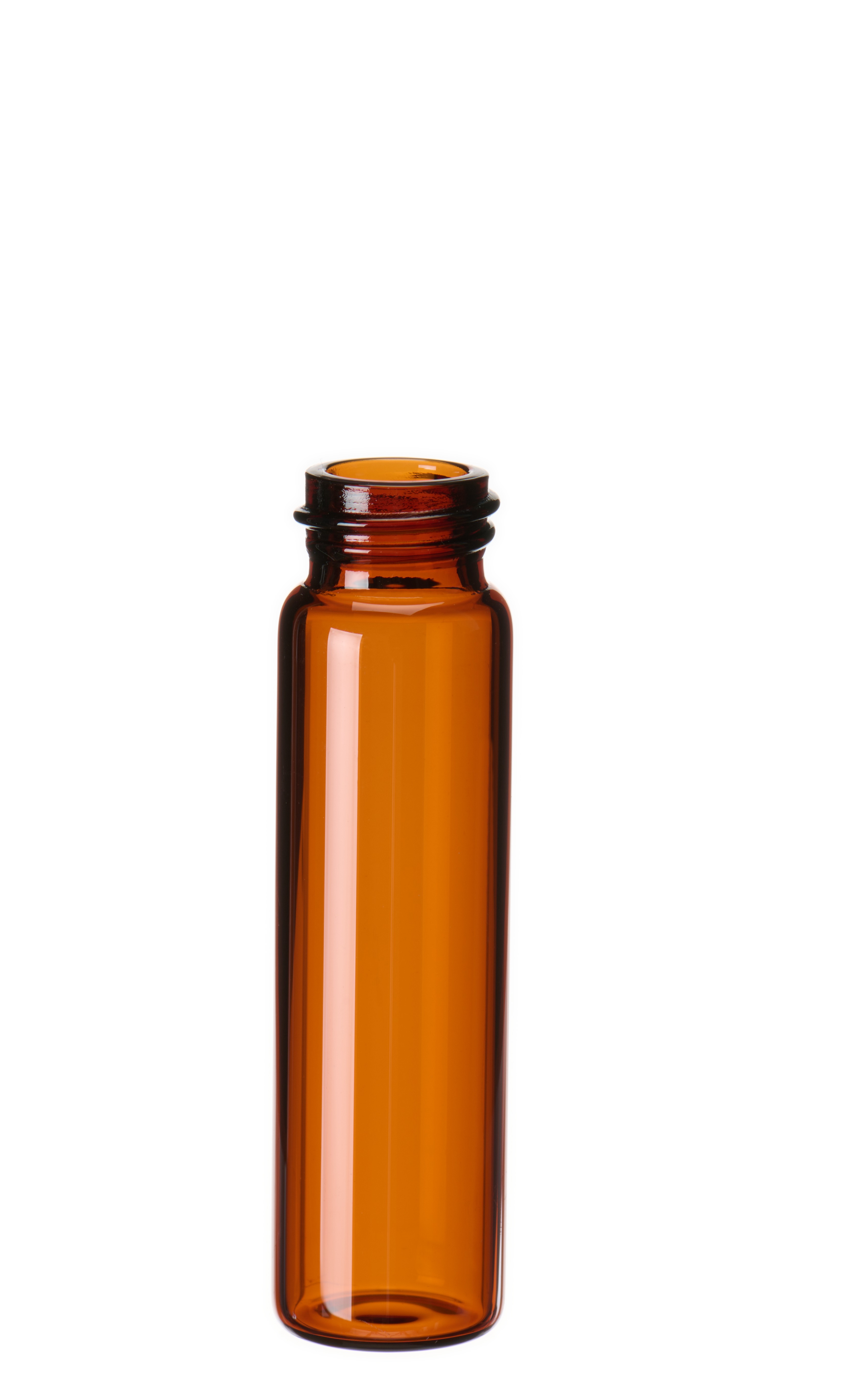 8 ml Gewindeflasche, Gewinde 15-425, 61 × 16,6 mm, Braunglas, 1. hydrolytische Klasse