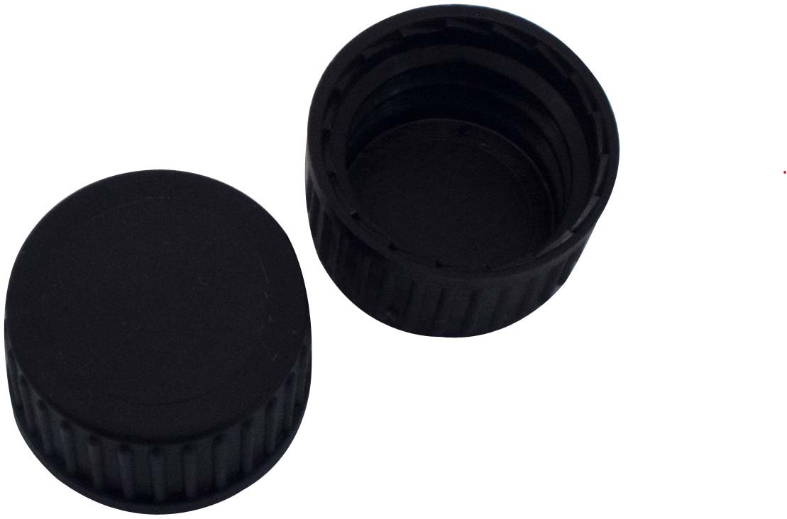 18 mm Polypropylen Schraubkappe, schwarz, geschlossen (GL18)