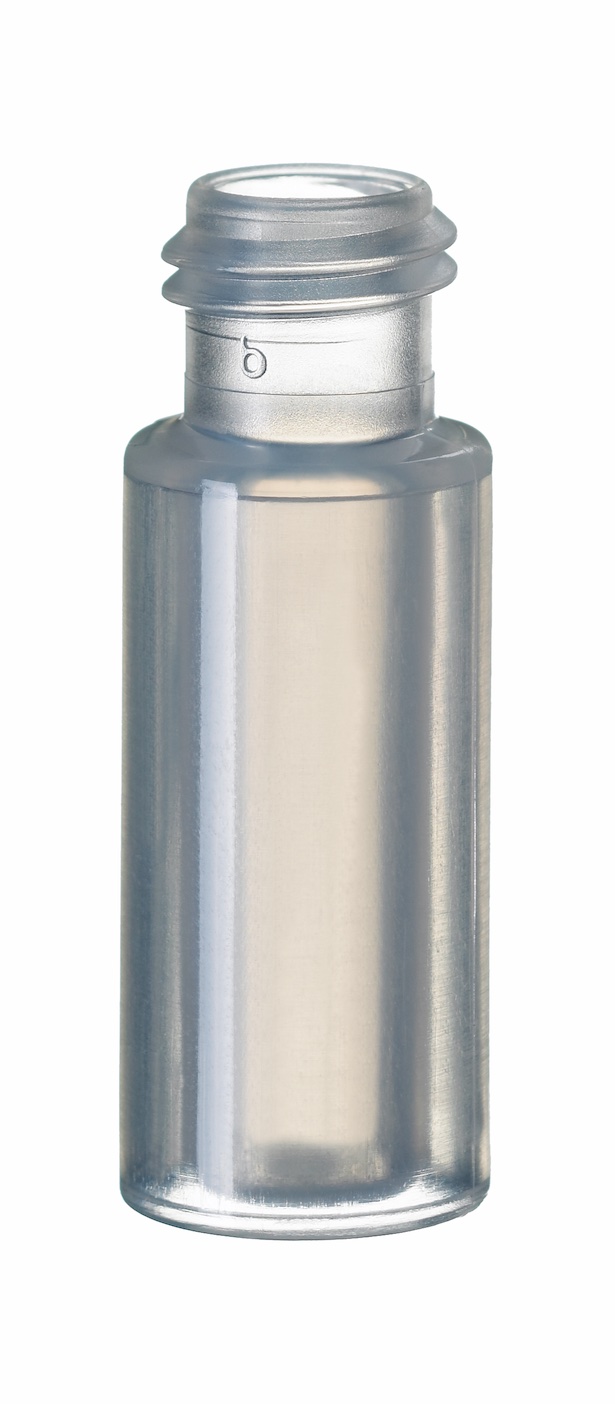 1,5ml Polypropylen-Kurzgewindeflasche, 32 x 11,6mm, braun mit Füllmarkierungen
