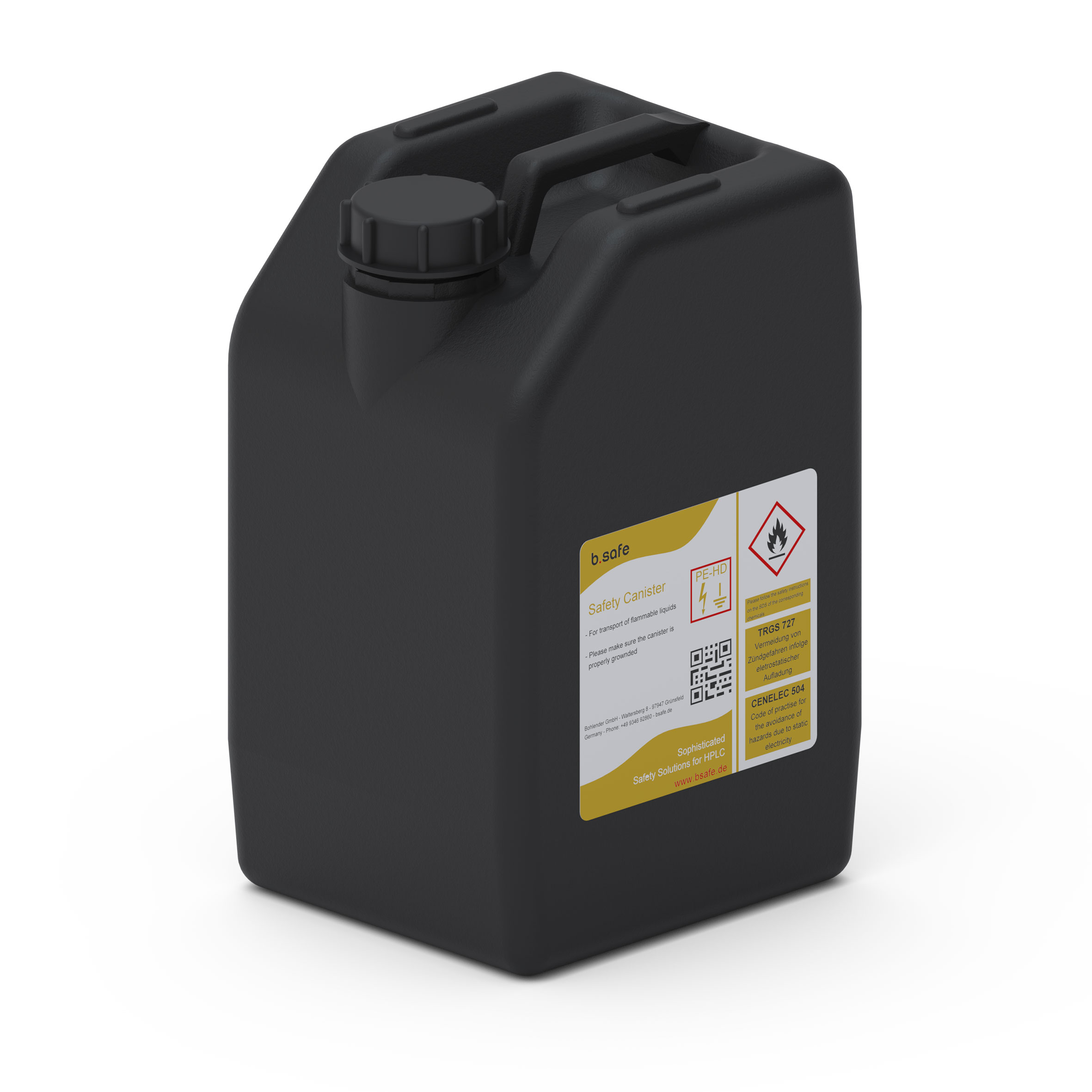 aus PE-HD-EX ableitfähig, mit Gewinde S60/61 (DIN60/61), gerader Stutzen, Abmessungen: L 360 x B 235 x H 450 mm